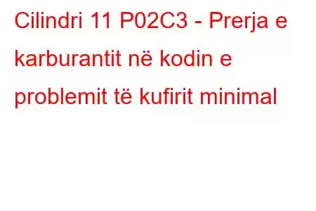 Cilindri 11 P02C3 - Prerja e karburantit në kodin e problemit të kufirit minimal