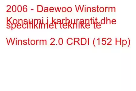 2006 - Daewoo Winstorm
Konsumi i karburantit dhe specifikimet teknike të Winstorm 2.0 CRDI (152 Hp)