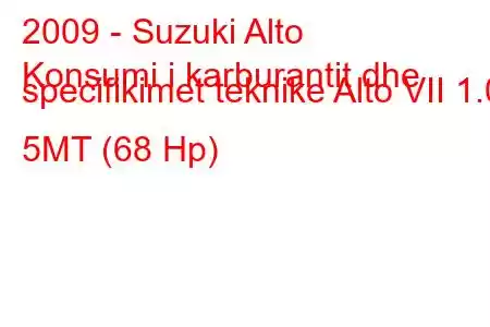 2009 - Suzuki Alto
Konsumi i karburantit dhe specifikimet teknike Alto VII 1.0 5MT (68 Hp)