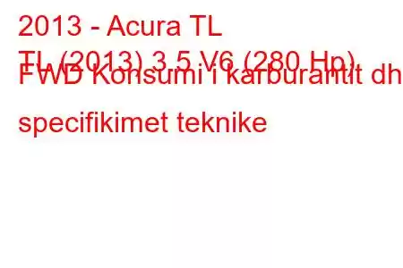 2013 - Acura TL
TL (2013) 3.5 V6 (280 Hp) FWD Konsumi i karburantit dhe specifikimet teknike