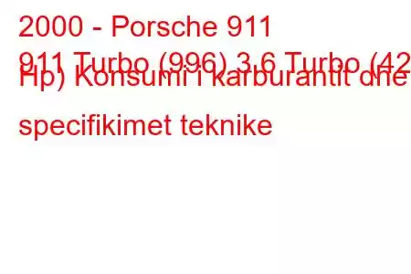 2000 - Porsche 911
911 Turbo (996) 3.6 Turbo (420 Hp) Konsumi i karburantit dhe specifikimet teknike