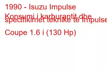 1990 - Isuzu Impulse
Konsumi i karburantit dhe specifikimet teknike të Impulse Coupe 1.6 i (130 Hp)