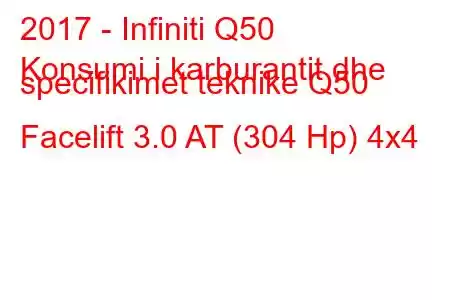 2017 - Infiniti Q50
Konsumi i karburantit dhe specifikimet teknike Q50 Facelift 3.0 AT (304 Hp) 4x4