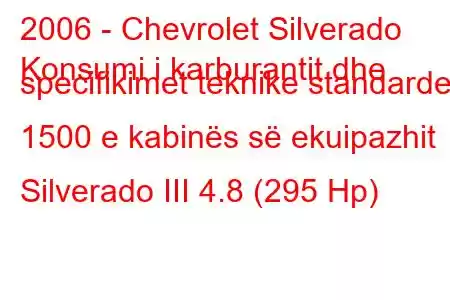 2006 - Chevrolet Silverado
Konsumi i karburantit dhe specifikimet teknike standarde 1500 e kabinës së ekuipazhit Silverado III 4.8 (295 Hp)