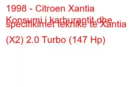 1998 - Citroen Xantia
Konsumi i karburantit dhe specifikimet teknike të Xantia (X2) 2.0 Turbo (147 Hp)