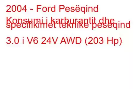 2004 - Ford Pesëqind
Konsumi i karburantit dhe specifikimet teknike pesëqind 3.0 i V6 24V AWD (203 Hp)