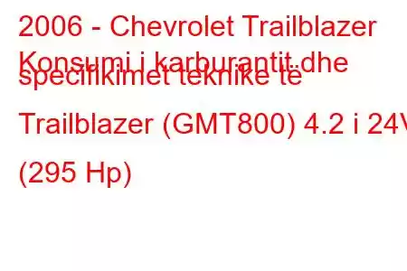 2006 - Chevrolet Trailblazer
Konsumi i karburantit dhe specifikimet teknike të Trailblazer (GMT800) 4.2 i 24V (295 Hp)