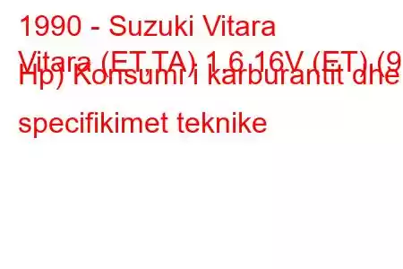 1990 - Suzuki Vitara
Vitara (ET,TA) 1.6 16V (ET) (97 Hp) Konsumi i karburantit dhe specifikimet teknike