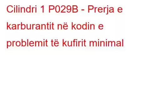 Cilindri 1 P029B - Prerja e karburantit në kodin e problemit të kufirit minimal