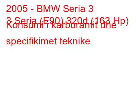 2005 - BMW Seria 3
3 Seria (E90) 320d (163 Hp) Konsumi i karburantit dhe specifikimet teknike