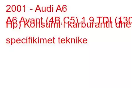 2001 - Audi A6
A6 Avant (4B,C5) 1.9 TDI (130 Hp) Konsumi i karburantit dhe specifikimet teknike