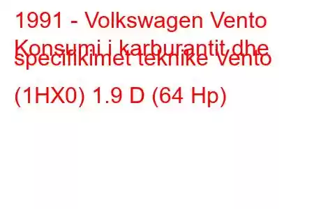 1991 - Volkswagen Vento
Konsumi i karburantit dhe specifikimet teknike Vento (1HX0) 1.9 D (64 Hp)