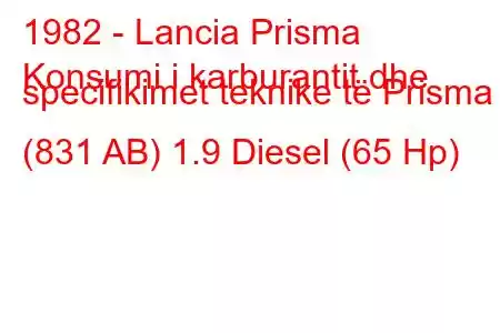 1982 - Lancia Prisma
Konsumi i karburantit dhe specifikimet teknike të Prisma (831 AB) 1.9 Diesel (65 Hp)