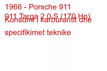 1966 - Porsche 911
911 Targa 2.0 S (170 Hp) Konsumi i karburantit dhe specifikimet teknike