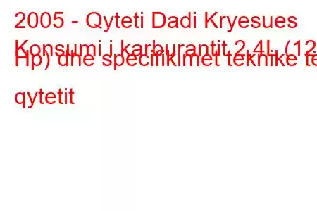 2005 - Qyteti Dadi Kryesues
Konsumi i karburantit 2,4L (125 Hp) dhe specifikimet teknike të qytetit