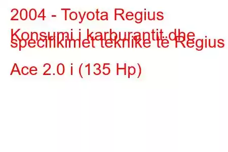 2004 - Toyota Regius
Konsumi i karburantit dhe specifikimet teknike të Regius Ace 2.0 i (135 Hp)