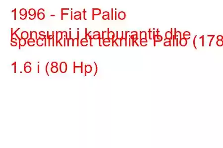 1996 - Fiat Palio
Konsumi i karburantit dhe specifikimet teknike Palio (178) 1.6 i (80 Hp)