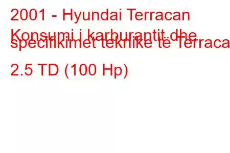 2001 - Hyundai Terracan
Konsumi i karburantit dhe specifikimet teknike të Terracan 2.5 TD (100 Hp)