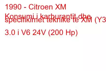 1990 - Citroen XM
Konsumi i karburantit dhe specifikimet teknike të XM (Y3) 3.0 i V6 24V (200 Hp)