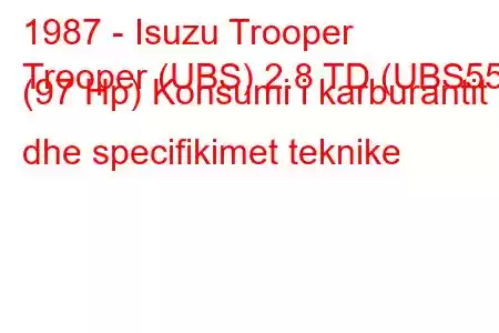 1987 - Isuzu Trooper
Trooper (UBS) 2.8 TD (UBS55) (97 Hp) Konsumi i karburantit dhe specifikimet teknike