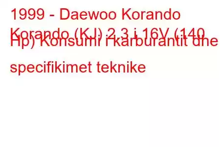 1999 - Daewoo Korando
Korando (KJ) 2.3 i 16V (140 Hp) Konsumi i karburantit dhe specifikimet teknike