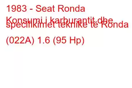 1983 - Seat Ronda
Konsumi i karburantit dhe specifikimet teknike të Ronda (022A) 1.6 (95 Hp)