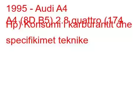 1995 - Audi A4
A4 (8D,B5) 2.8 quattro (174 Hp) Konsumi i karburantit dhe specifikimet teknike