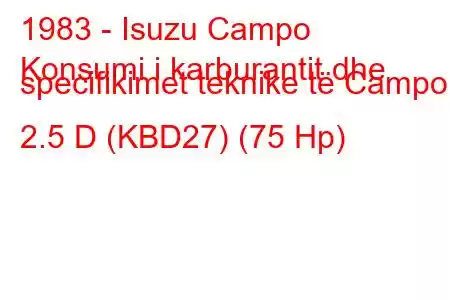 1983 - Isuzu Campo
Konsumi i karburantit dhe specifikimet teknike të Campo 2.5 D (KBD27) (75 Hp)