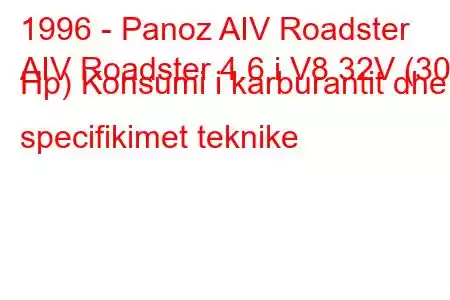 1996 - Panoz AIV Roadster
AIV Roadster 4.6 i V8 32V (309 Hp) Konsumi i karburantit dhe specifikimet teknike