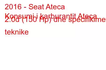 2016 - Seat Ateca
Konsumi i karburantit Ateca 2.0d (150 Hp) dhe specifikimet teknike