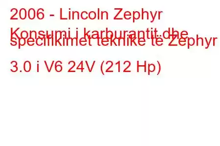 2006 - Lincoln Zephyr
Konsumi i karburantit dhe specifikimet teknike të Zephyr 3.0 i V6 24V (212 Hp)