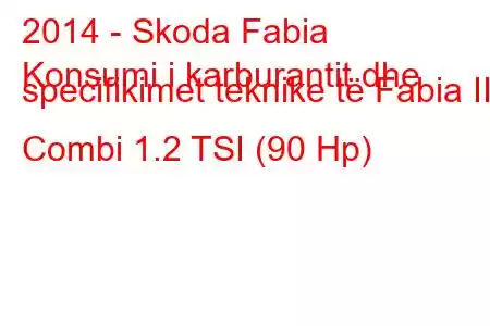 2014 - Skoda Fabia
Konsumi i karburantit dhe specifikimet teknike të Fabia III Combi 1.2 TSI (90 Hp)