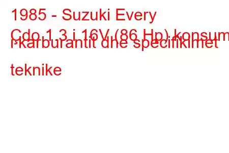 1985 - Suzuki Every
Çdo 1.3 i 16V (86 Hp) konsumi i karburantit dhe specifikimet teknike