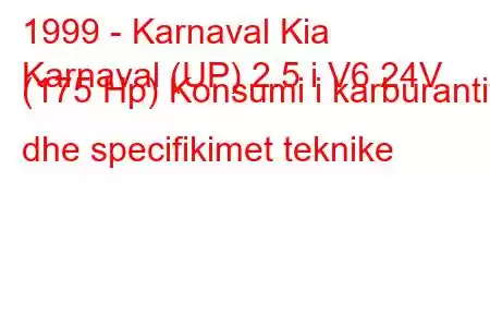 1999 - Karnaval Kia
Karnaval (UP) 2.5 i V6 24V (175 Hp) Konsumi i karburantit dhe specifikimet teknike