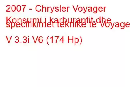 2007 - Chrysler Voyager
Konsumi i karburantit dhe specifikimet teknike të Voyager V 3.3i V6 (174 Hp)