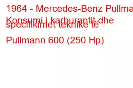 1964 - Mercedes-Benz Pullman
Konsumi i karburantit dhe specifikimet teknike të Pullmann 600 (250 Hp)