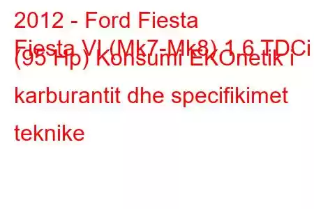 2012 - Ford Fiesta
Fiesta VI (Mk7-Mk8) 1.6 TDCi (95 Hp) Konsumi EKOnetik i karburantit dhe specifikimet teknike