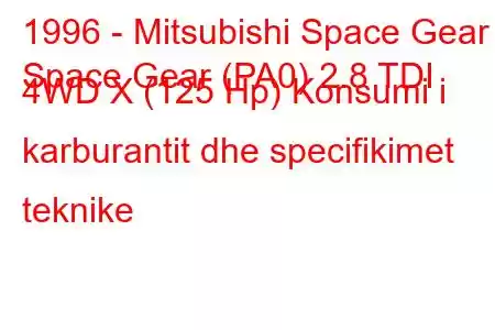 1996 - Mitsubishi Space Gear
Space Gear (PA0) 2.8 TDI 4WD X (125 Hp) Konsumi i karburantit dhe specifikimet teknike