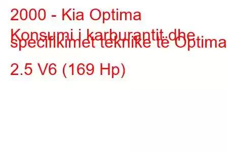 2000 - Kia Optima
Konsumi i karburantit dhe specifikimet teknike të Optima I 2.5 V6 (169 Hp)