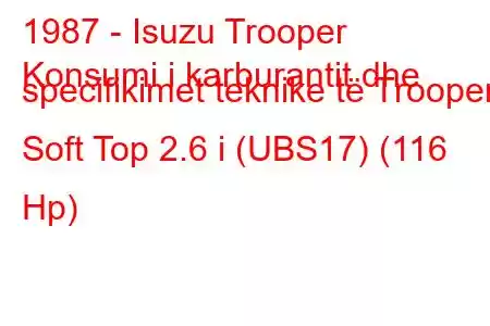 1987 - Isuzu Trooper
Konsumi i karburantit dhe specifikimet teknike të Trooper Soft Top 2.6 i (UBS17) (116 Hp)